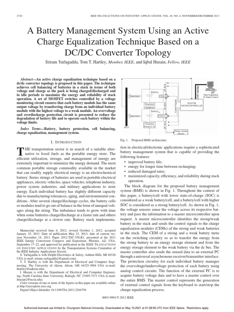A Battery Management System Using An Active Charge Equalization ...