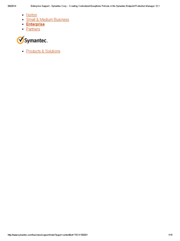 Creating Centralized Exceptions Policies in The Symantec Endpoint ...