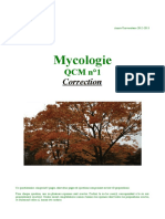 Mycologie QCM 1 Correction