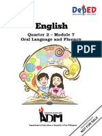 Quarter 2 - Module 7 Oral Language and Fluency: Department of Education Republic of The Philippine