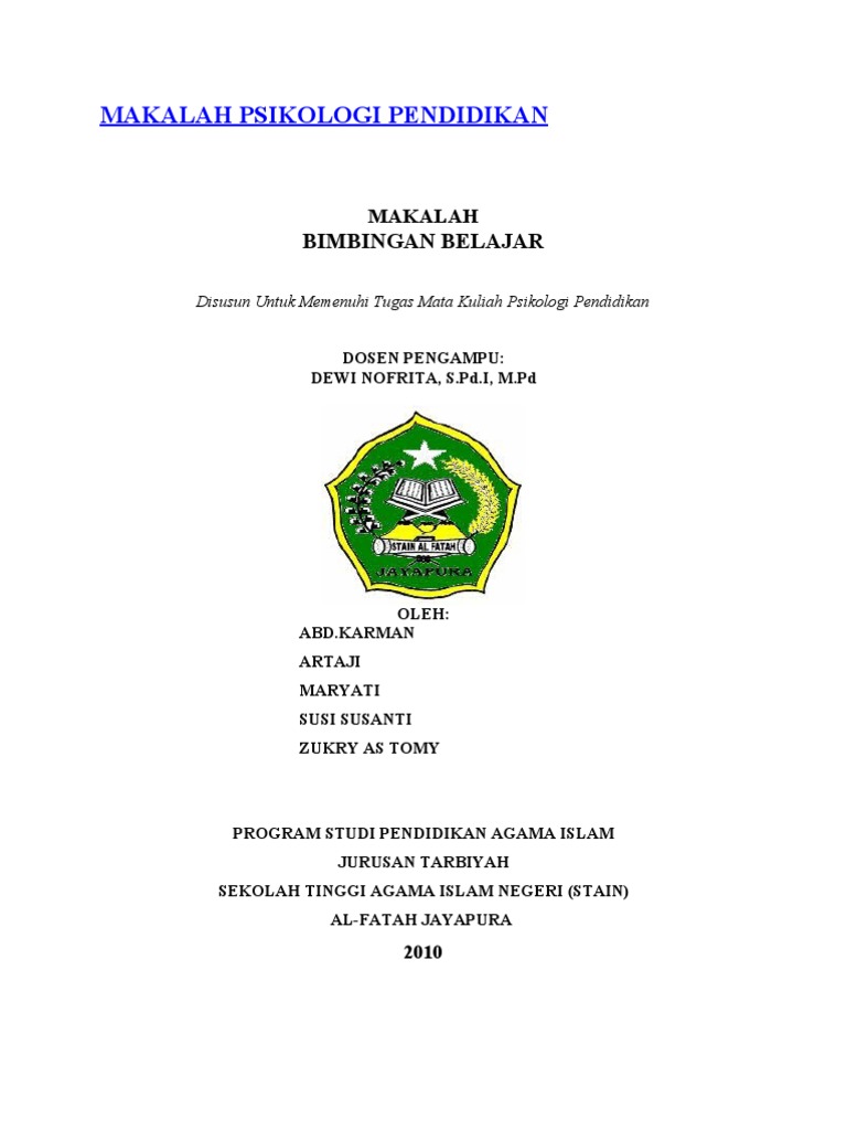 Makalah Psikologi Pendidikan