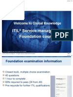 Itil Service Management Foundation Course: Welcome To Global Knowledge