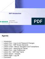 B Braun Training - SAP - Introduction