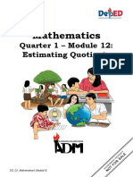 Mathematics: Quarter 1 - Module 12: Estimating Quotients