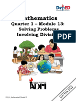 Mathematics: Quarter 1 - Module 13: Solving Problems Involving Division