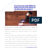 L'arrêt Fraisse Du 2 Juin 2000 Est-Il Un Arrêt Majeur en Matière de Hiérarchie Des Normes ?