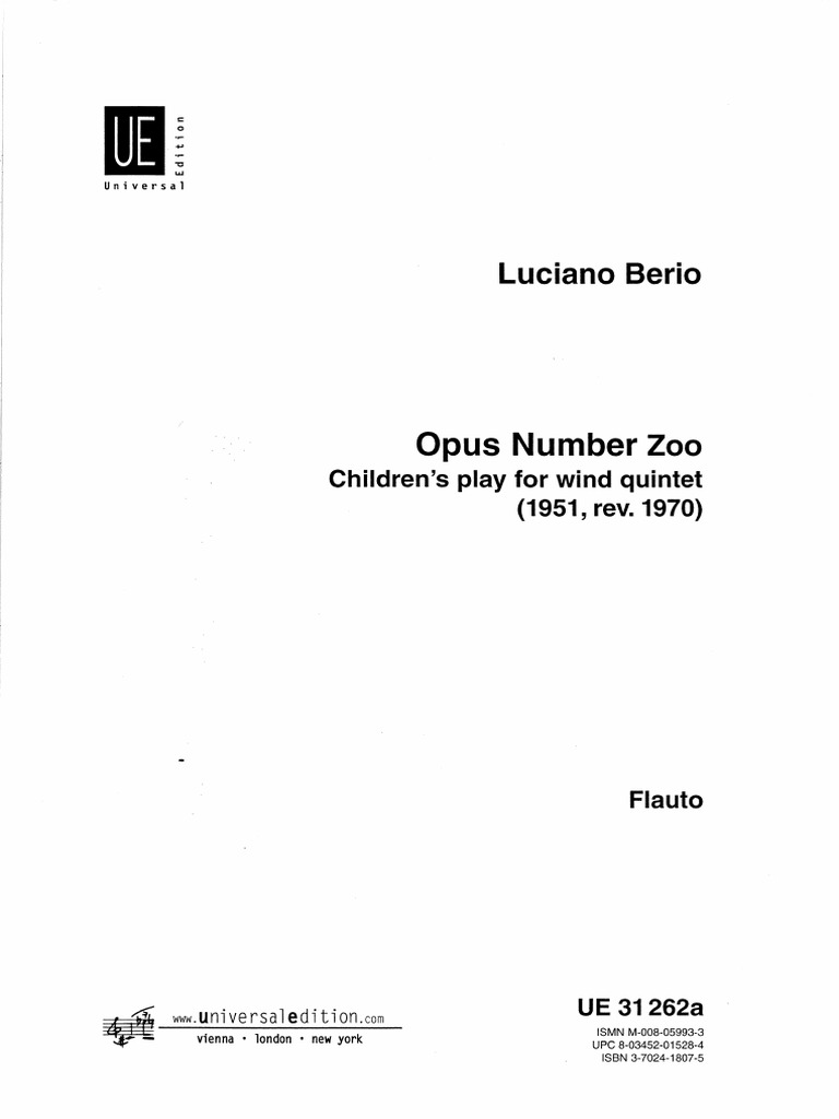 Opus Number Zoo (Flauta) | PDF