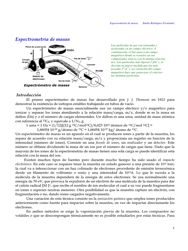 MS Espectrometria de Masas | PDF | Espectrometría de masas | Ion