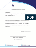 Declaração Renuncia de Vale Transporte Modelo