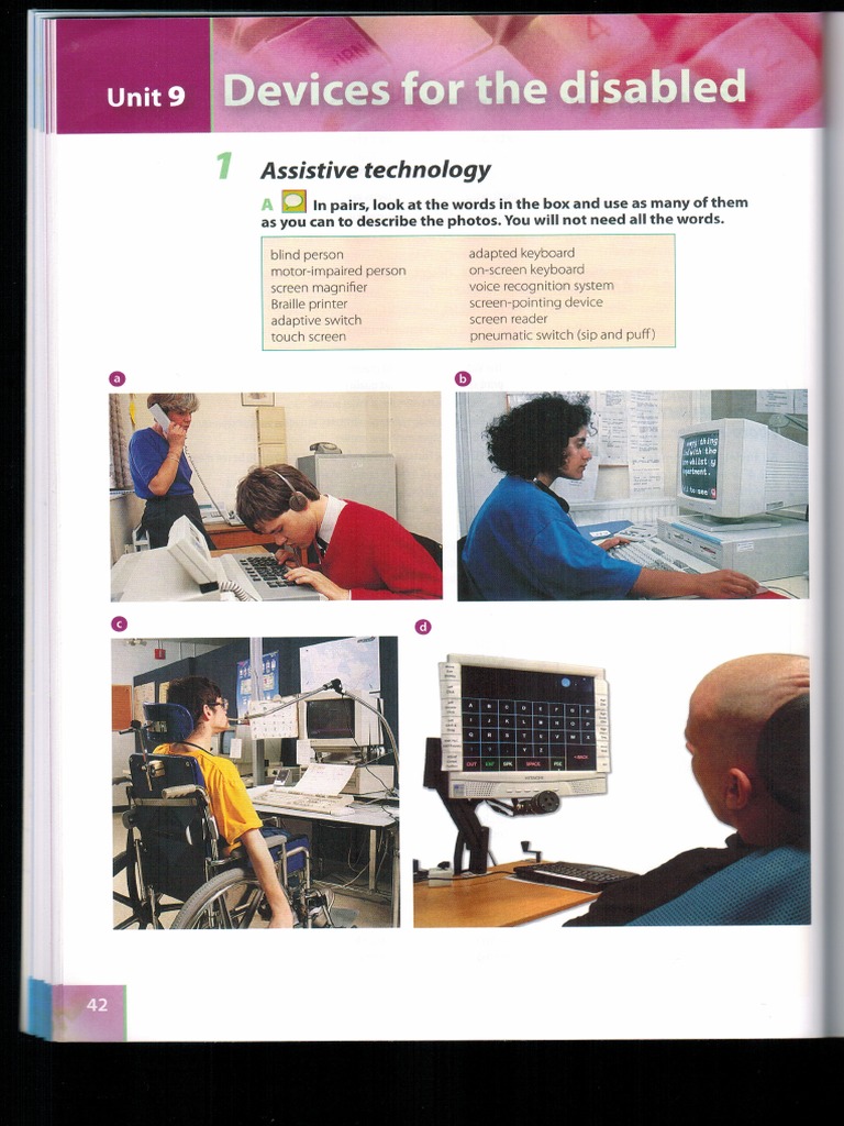P. 42 Unit 9 Devices For The Disabled Infotech English For Computer