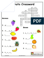 Fruits Crossword