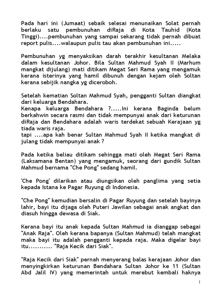 Sulan Mahmud Mangkat Dijulang Pdf