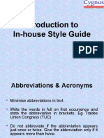 Introduction To In-House Style Guide