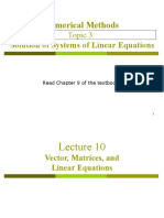 Numerical Methods: Solution of Systems of Linear Equations