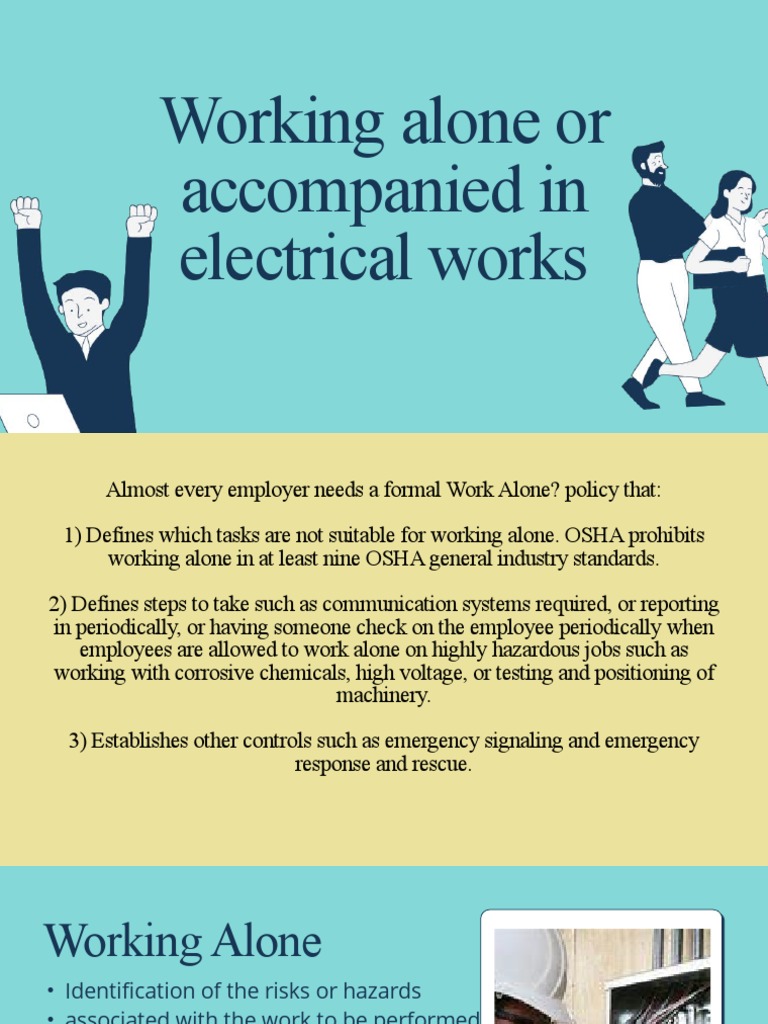 Working Alone or Accompanied in Electrical Works | PDF | Working ...