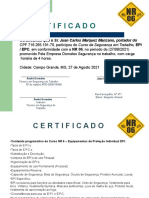 Certificado Curso Segurança Trabalho