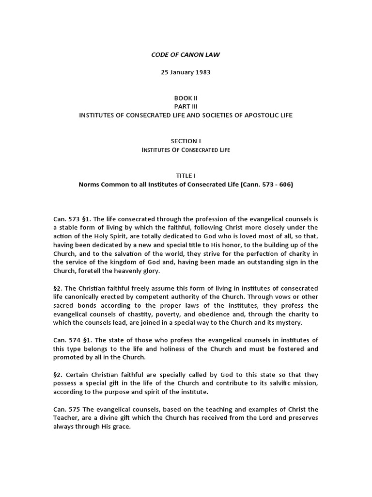 Code of Canon Law PDF Catholic Church