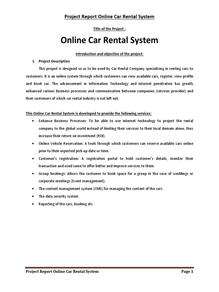 Qdoc - Tips PHP and Mysql Project On Car Rental System Project | PDF ...