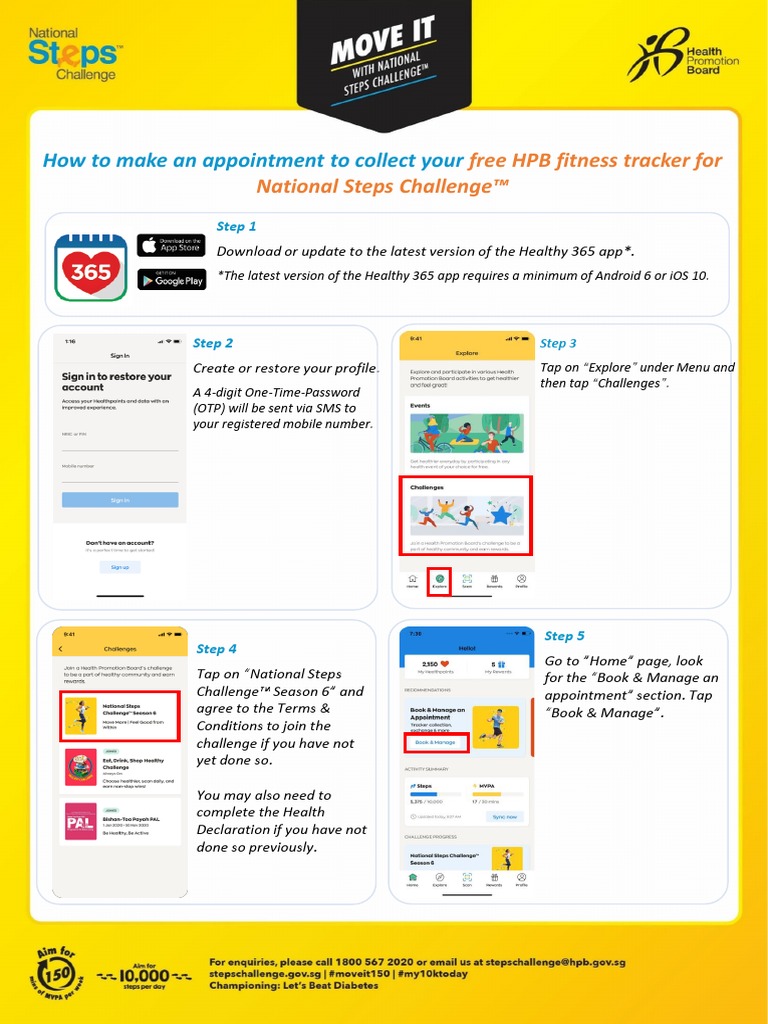 How To Make An Appointment To Collect Your Free HPB Fitness Tracker
