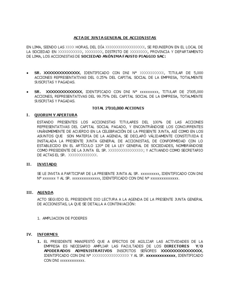 Acta Otorgamiento de Poderes | PDF | Gobierno | Justicia