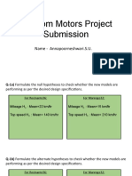 Random Motors Project Regression Analysis Predicts Higher Profits for Rocinante36 Model