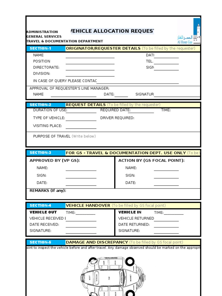 Vehicle Allocation Request Originator/Requester Details PDF