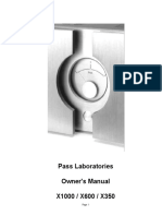 Pass Laboratories Owner's Manual X1000 / X600 / X350