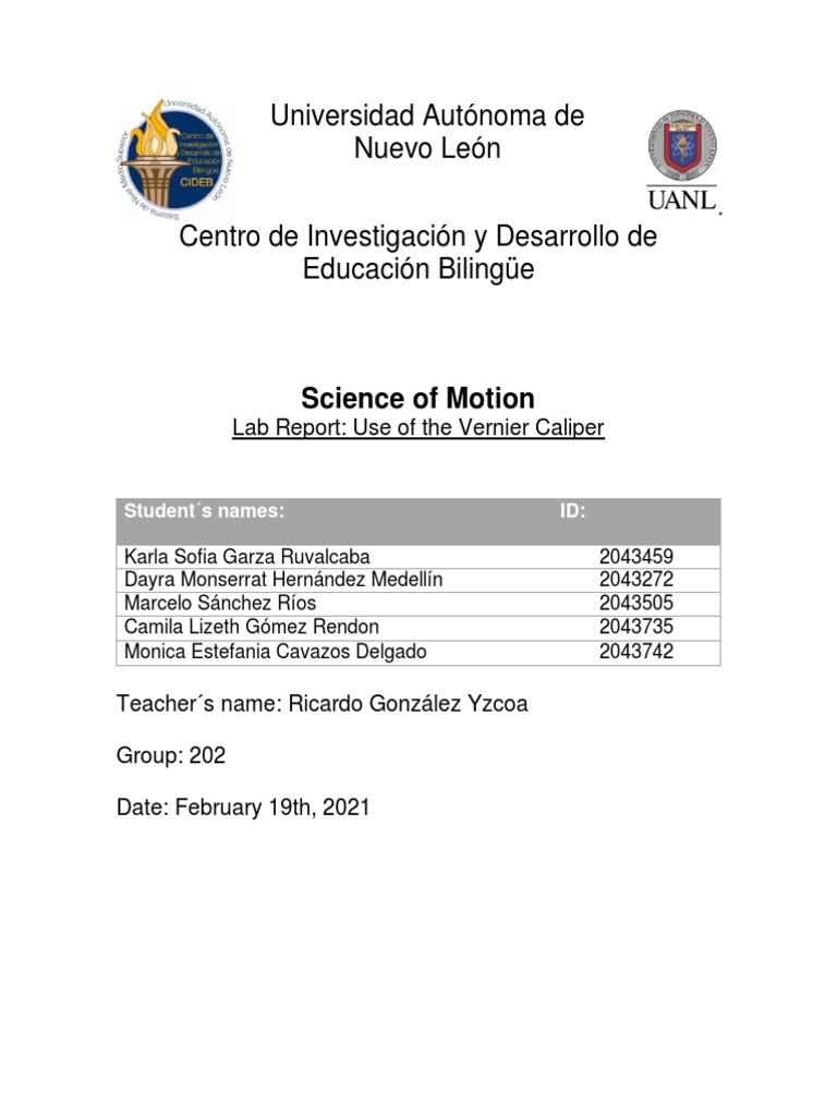 Measuring with Precision A Lab Report on Using Vernier Calipers to