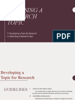 Developing A Topic For Research Delimiting A Research Topic