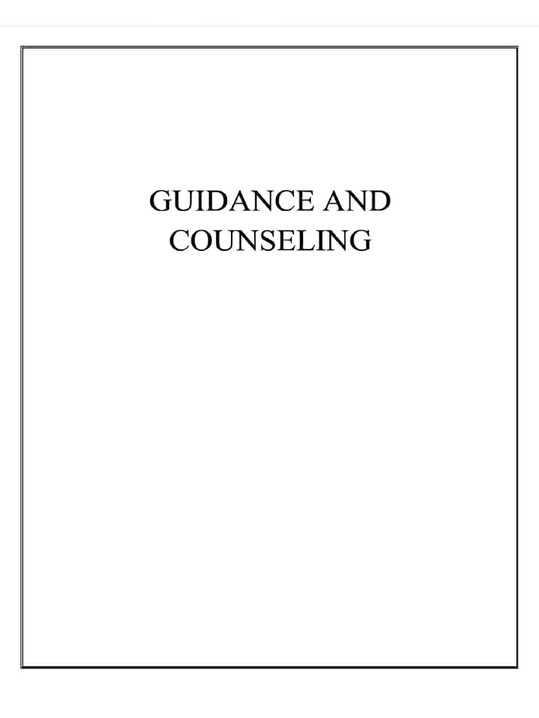 Guidance and Counseling | PDF | Counseling Psychology | Psychotherapy