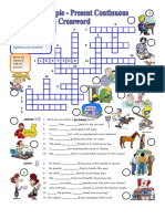 Present Simple or Continuous Crosswords