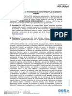 Autorizacion Tratamiento de Datos Personales Aspirantes y Estudiantes Menores de Edad 03032021