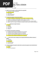 SAD 04 Quiz 01 Object Oriented Concepts ANSWERS