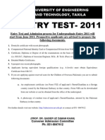 Entry Test Add 2011