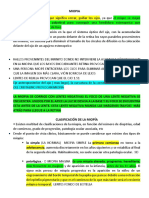 MIOPÍA: Definición, clasificación, etiología, síntomas y corrección