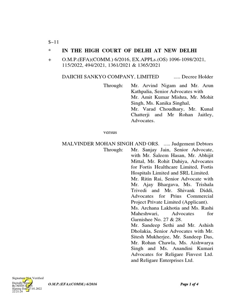 In The High Court of Delhi at New Delhi PDF