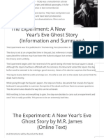 The Experiment - A New Year's Eve Ghost Story (Full Text and Summary)