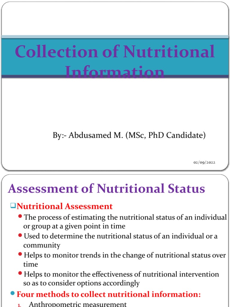 Nutritional Status Assessment Methods | PDF | Body Mass Index | Obesity
