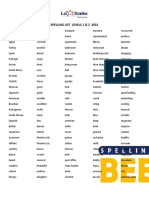 Spelling List Levels 1 & 2 2021 Words