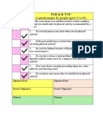 Yes No Par-Q & You: (A Questionnaire For People Aged 15 To 69)