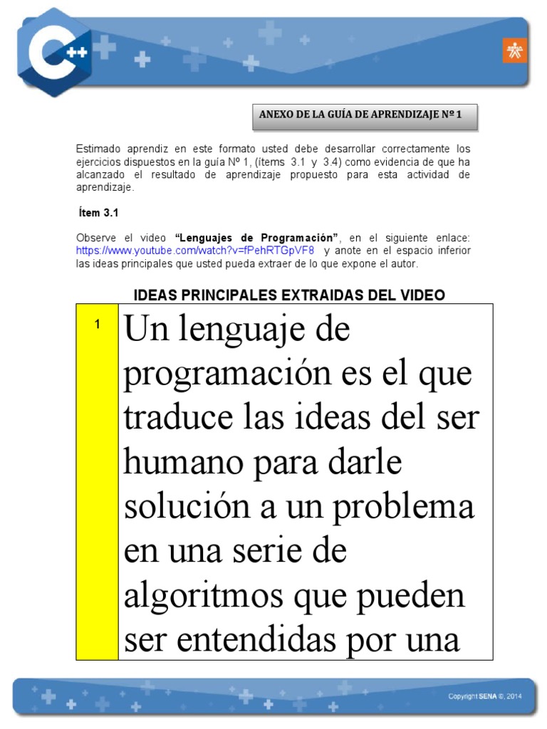 C Anexo Guia Aap1 | PDF | Lenguaje de programación | Programación de ...