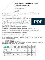 Mathématique BACC D 1999