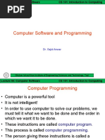 Computer Software and Programming: Dr. Sajid Anwar