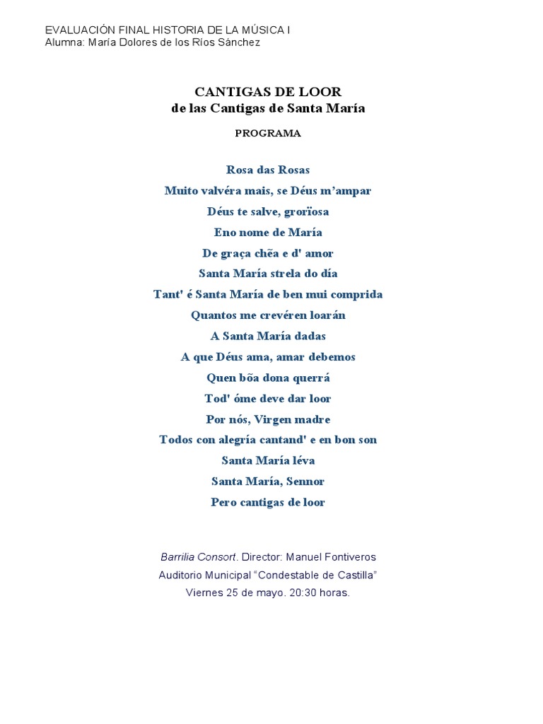 Modelo de Programa de Mano Concierto | Descargar gratis PDF | María ...