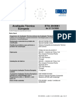 Avaliação Técnica Europeia para Sistema Compósito de Isolamento Térmico pelo Exterior NEUCETHERM EPS/CORK