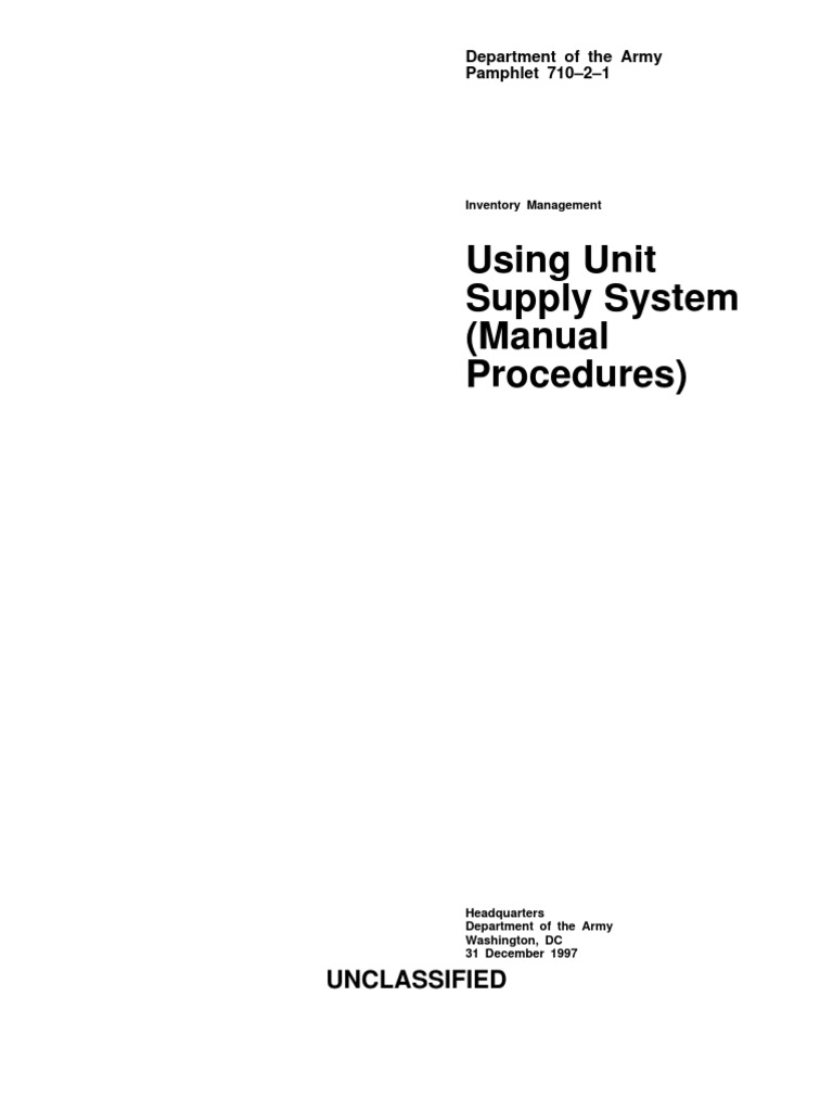 Army Inventory Management Procedures | PDF