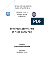Epiphyseal Separation of Third Distal Tibia: Philippine Orthopedic Center Nursing Affiliation 2011