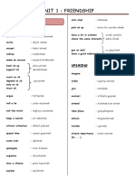 Unit 1: Friendship: Verbs