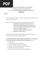 CSL 333 Database Management Systems Lab Cycle