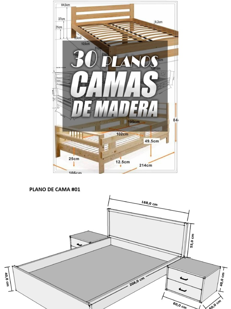 La Estupenda GUÍA Con 30 PLANOS para Hacer CAMAS de MADERA | PDF | Negocios  | Hogar, jardinería y bricolaje, image size:768x1024